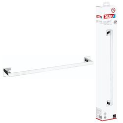 tesa Toallero de Barra DELUXXE, metal cromado brillante, autoadhesivo, tecnología adhesiva de montaje, 50mm x 630mm x 73mm
