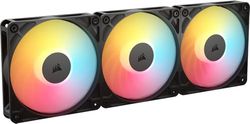 Corsair RS120-R ARGB 120mm PWM +5 ARGB Reverse Fans – Reverse Rotor, Eight RGB LEDs, High Static Pressure, Daisy-Chain, Magnetic Dome Bearing, Zero RPM Mode – Triple Pack – Black