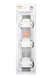 Lascal KiddyGuard Suporte para portas Avant, Accent e Assure, suporte de corrimão para postes de até 50 mm de diâmetro, conjunto de 3 ferramentas de montagem, branco