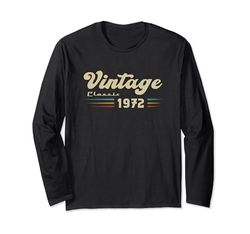 Vintage 1972 Originale Vintage Birthday Est Edition II 1972 Maglia a Manica