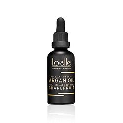 Loelle ‒ Olio di Argan Profumato con Estratto di Pompelmo‒Olio di Argan per Capelli, Viso e Mani ‒ Olio Corpo Profumato Biologico e Ricco di Vitamina E ‒ Raccolto a Mano in Marocco 50ml