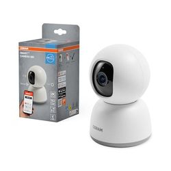 OSRAM Telecamera SMART+ WiFi 360° 4MP 2K QHD, Pan-Tilt, Visione notturna 7m, Audio bidirezionale, Compatibile con Alexa, Bianco