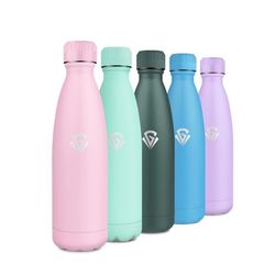 500 ml Thermal Water Bottle, Stainless Steel Double Walled Insulated Water Bottle, BPA Free, Leak-Proof, Thermal Bottle for Children, School, Work, Camping, Travel, Gym, Outdoor