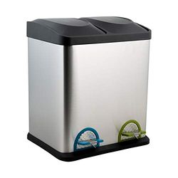 Organiser Il Tous Les Organiser Toutes Ces Inoxydable Step-on Corbeille, Acier Inoxydable, Noir, 30-Litre