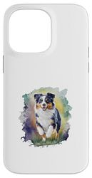 Australian German Shepherd Water Colors Look Case for iPhone 14 Pro Max