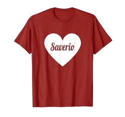 I Love Saverio, I Heart Saverio - Nome Cuore Personalizzato Maglietta