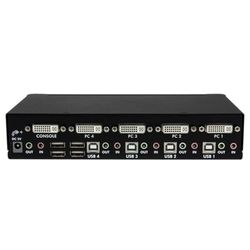 StarTech.com Commutateur KVM 4 Ports DVI USB, Montage en Rack et Audio - Switch KVM - 2560x1600 (SV431DVIUAHR)