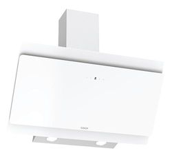 Candy CVMA 90W, Extrator de 90 cm, 4 níveis de potência, 213W, 620M3/H, válvula anti-retorno, temporizador, filtros de carbono, painel de alumínio anti-gordura, iluminação LED, 60DB, vidro branco