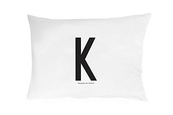 Design Letters Funda de Almohada A-Z (70X50) K, Blanco