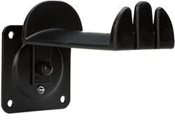 K&M 16310 Soporte de pared para auriculares, negro, acero - con soporte de goma para 2 auriculares supraaurales - fijación estable