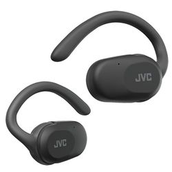 JVC Auriculares Inalámbricos Bluetooth | 26h de Batería y Carga Rápida | Oido Abierto | Ligeros y Resistentes a Salpicaduras | Ideales para el Deporte y Control Táctil - HA-NP40T (Negro)