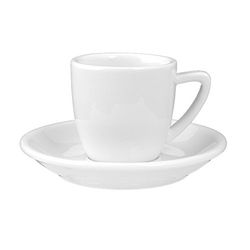 'Holst Porcellana CF 008 FA1 Mokka/Espresso Set di Conform 0, 06 L con Uta 111, Plastica, Bianco, 11 x 11 x 6 cm, 6 unità