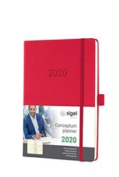 SIGEL C2064 Agenda semainier 2020 Conceptum, couverture rigide, 14,8 x 21,3 cm, rouge
