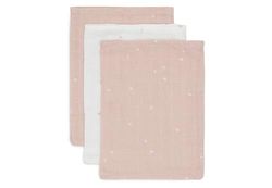 Jollein Washandjes Baby Twinkling, Wild Rose - 3 stuks - 15 x 20 cm - 100% katoen - washandschoen baby - Oeko-Tex-gecertificeerd