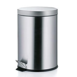 Kela Cubo de Basura Torre de Acero Inoxidable 3L en Plata, Metal, Silver, 17 x 17 x 25.5 cm