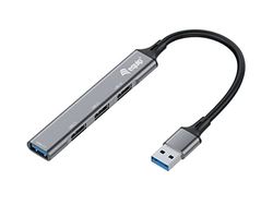 Equip 128960 - Hub USB (4 Puertos, 1 x 3.0/3 x 2.0, USB a USB 3.0), Color Gris