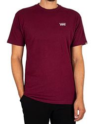 Vans Camiseta Mini Script para Hombre, Burdeos, S