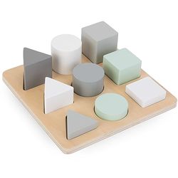Mamabrum, Houten puzzel - Sorteerder - DRIE figuren, houten basis, 9 kleurrijke blokken, kindveilig speelgoed, voor kinderen vanaf 2 jaar Houten puzzel voor kinderen