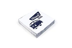 BRISA VW Collection - Serviettes en papier pour table avec motif VW T1 Bus (The Ultimate Ride/Blanc/3 épaisseurs)