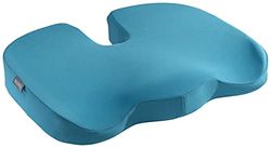 Leitz Seat Cushion, Padded Support For Home Or Office Chair, Relieves Spinal Pressure, Reduces Neck & Back Pain, Fabric Cover With Inner Foam Material, Ergo Cosy Range, Calm Blue, 52840061