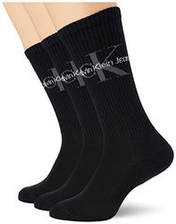 Calvin Klein Crew Sock, Negro (Black), Talla única (Pack de 3) para Hombre