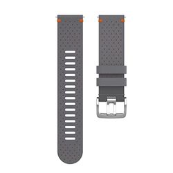 Polar 910101219 Geperforeerde leren polsband, compatibel met alle Polar sporthorloges met een 22mm aansluiting (GritX, Vantage M & V2 series), 22MM M-L, Grijs-Oranje