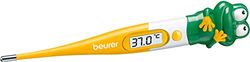 Beurer BY11 Frog Instant Thermometer, Children's Digital Thermometer With Cute Character, Extra Flexible Tip, Results In 10 Seconds, Fever Alarm, Recalls Last Reading, Certified Medical Device