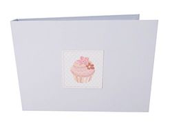 WHITE COTTON CARDS Tiny Album Photo Valeur Cupcake, Rose, Blanc