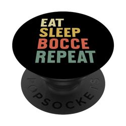 Divertido jugador de petanca Eat Sleep que repite PopSockets PopGrip Intercambiable