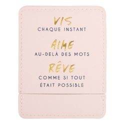 DRAEGER Paris Schroef zakspiegel, liefde, droom met roze etui, vierkante spiegel make-up om overal mee naartoe te nemen, ideaal voor thuis en reizen, 9 x 7 cm, gepersonaliseerd cadeau voor verjaardag,
