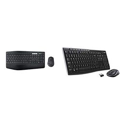 Logitech MK850 Wireless Keyboard and Mouse Combo, Multi-Device Compatible, Dark Grey & MK270 Wireless Keyboard and Mouse Combo for Windows, Long Range Wireless Connection, Black