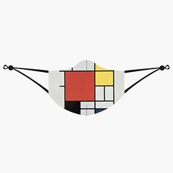 LOQI Masque facial PIET MONDRIAN - Composition avec rouge, jaune, bleu