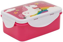 infinite by GEDA LABELS Einhorn_Kids_BROTDOSE, 4fach Clipverschluss Lancheira, multicolorido, 16,3 x 10,5 x 6,5 cm