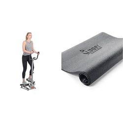 Sunny Health & Fitness Twist Stepper con Manillar y Protector de Suelo de Espuma para Gimnasio, Fitness y Ejercicio en casa