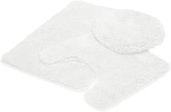 Kids Zone Home Linen Lot de 3 Tapis de Bain Solides et antidérapants - Blanc Pur