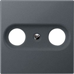 Plaat P/Socket Antenne Tv-Fm Antraciet