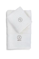 zer0bed Zodiac Zodiac Bath Towel Set, Set of 2, Face Towel, Guest Towel-Bidet, 100% Cotton, Plain with Embroidery, Cufflinks