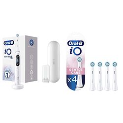 Oral-B iO 8 Go Electric Spazzolino Elettrico Puizia professionale Profonda,Intelligenza Artificiale,Micro-Vibrazioni, 1 Testina, Bianco & iO Testine Spazzolino Elettrico, Bianco