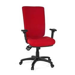 hjh OFFICE 702120 Chaise de Bureau Professionnelle Zenit High Tissu Rouge Chaise pivotante Ergonomique, accoudoirs et Dossier réglables