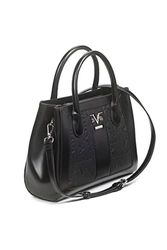 19V69 ITALIA Women Shopper Bag Gabriela Silver, Bolsa de Compras para Mujer, Negro/Negro