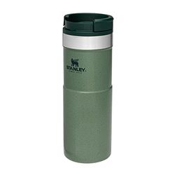 Stanley NeverLeak reisbeker .47L/16oz Hammertone Green — Lekvrij — Beker voor koffie, thee en water — BPA-VRIJ — Thermobeker van roestvrij staal — Draaibare deksel voor drank — Vaatwasmachinebestendig