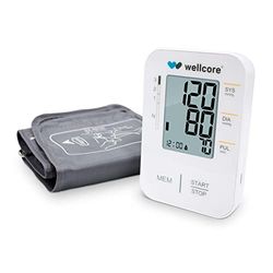 QUIRUMED Tensiomètre à bras numérique WELLCORE, surveillance à domicile de l'hypertension avec détection des battements cardiaques irréguliers, brassard 22-40cm, indicateur OMS