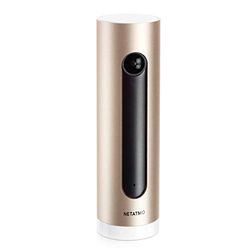 Netatmo NSC-PRO Intelligente en verbonden binnencamera met gezichtsherkenning en alarm op smartphone, 1080p, aluminium/goud