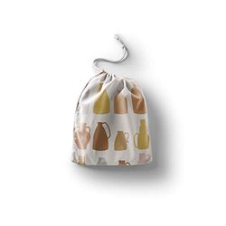 Bonamaison Printed Cotton Produce Bag with Drawstring, Reusable Grocery Bag, Biodegradable Eco-Friendly Bags, Travel Pouch, Sachet Bags, Shopping Bag, Eco Friendly, Foldable, Size: 20x30 cm