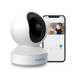 Reolink 3MP PT Bewakingscamera voor Binnen, Babyfoon, Camera WiFi 2.4GHz, 355°Pan/50°Tilt, Persoon/Huisdier Detectie, Nachtzicht, Tweewegsaudio, Bewegingssensor, Micro SD-Kaartsleuf tot 256 GB, E1