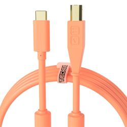 DJ TechTools Chroma-kabels: voor audio geoptimaliseerde USB-C-naar-USB-B-kabel met 56K-weerstand (neonoranje)