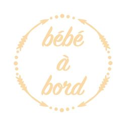 Ambiance Sticker Autocollant de Voiture Bébé à Bord Sable - H15 x L15 cm