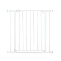 hauck Clear Step Autoclose 2 Trappbeschermingsrooster, deurbeschermingsrooster, voor breedtes van 75-80 cm, ultra platte drempel, automatisch sluitmechanisme, zonder boren, met één hand te openen,