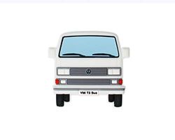 BRISA VW Collection Volkswagen T3 Bulli buss gummimagnet fram/vit