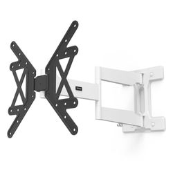 Hama Support Mural TV Orientable Inclinable Extensible Extra Long Garantie 10 ANS (TV 32" à 65", 165cm 50kg max, Inclinaison -12°/+3 °, Rotation 180°, VESA 400x400 max, Chevilles Fischer) Blanx & Noir